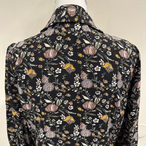 Natural Life Moody Floral Mini Shirt Dress Black Long Sleeve Rayon Cottage Med‎ thumbnail 7