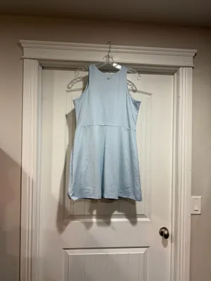 Gapfit Ladies Active Tank Tennis Dress With Hidden Biker Shorts, Sz L Light Blue. NWT . thumbnail 8