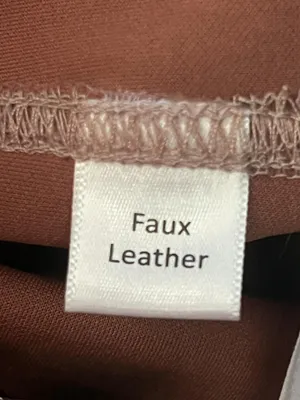 Tahari Pants Womens Med Beige Faux Leather Suede Slim Jegging Pull On Stretch thumbnail 11