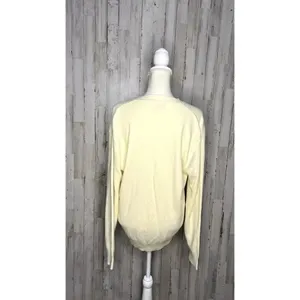 Bay‎ Hill Classics Women's Large Ivory Cardigan Sweater Long Sleeve Button-Up thumbnail 3