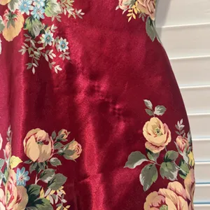 Kathryn Floral Satin Burgundy Mini‎ Slip Dress vintage Lingerie Approx Sz s thumbnail 5