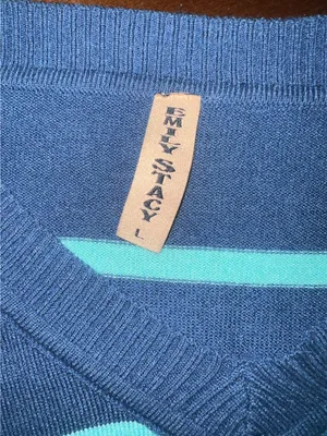 Emily Stacy Striped Long Sleeve Blue Size L thumbnail 3