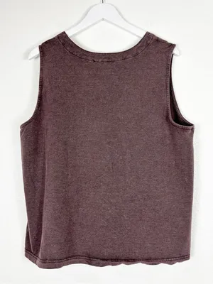 NWT Jane + Delancey cotton brown button up sleeveless top minimalist size 2X NEW thumbnail 2