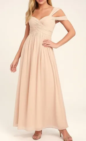 NEW Lulus Make Me Move Blush Pink Formal Floor Length Maxi Dress Size Large NWOT thumbnail 1