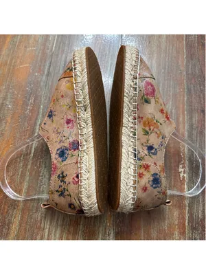 Patricia Nash Neria Floral Leather Front Zip Espadrille Sneakers Tan Multi Sz 6 thumbnail 7