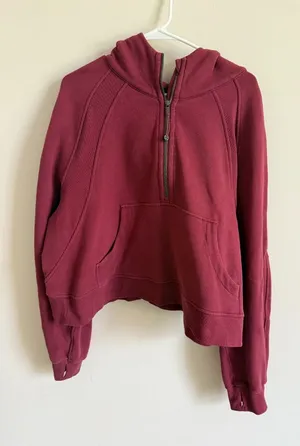 Lululemon Scuba Hooded Half Zip Mulled Wine  thumbnail 1