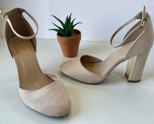 Lulu's Ankle Strap Block Heels Womens Shoes Size 9 Blush Pink Gold Faux Suede thumbnail 12