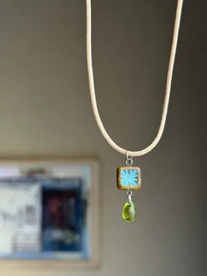 Handmade quality Czech glass beads chic fairy boho vintage retro style necklace🌿✨ thumbnail 2