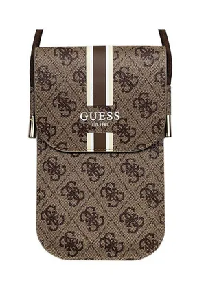 GUESS Brown Logo Phone Crossbody Bag Monogram thumbnail 1