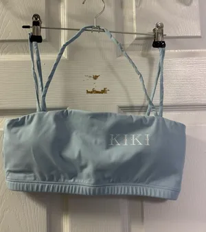 KIKI Light Blue Strappy Bandeau Crop Top - Size Medium thumbnail 1