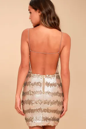 Lulus Gold Sequin Dress thumbnail 3