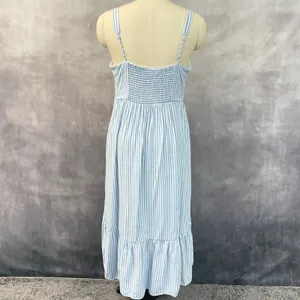 Skies Are Blue Womens Striped‎ Midi Dress Size XL Flowy Coastal Cottage Hamptons thumbnail 2