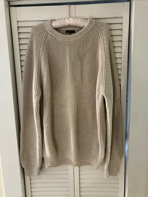 Quince Organic Cotton Fisherman Crew Sweater in Speckled Beige Size XXL thumbnail 2