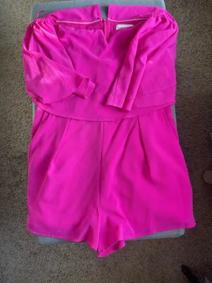 ee:some Hot Pink Off The Shoulder Romper thumbnail 1
