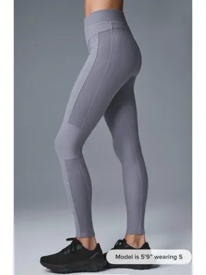 Alo Alosoft High Waist Head Start Leggings Fog Hi-Rise Waisted Ribbed Tights XS thumbnail 6