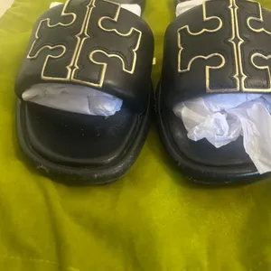 Tory Burch Black Double T Sport Slide Leather Sandals Size 7.5 thumbnail 4