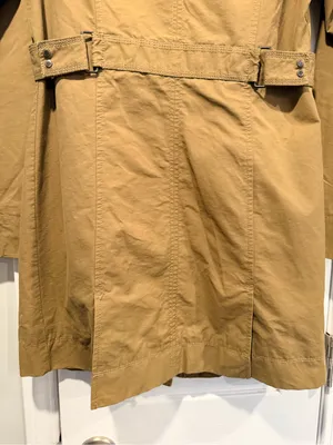 Eddie Bauer Size XS Tan Khaki Button Front Lined Mid Length Trench Coat Jacket thumbnail 8