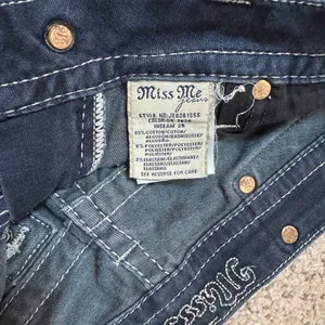 Miss Me Signature Skinny Jeans 26 Dark Wash Rhinestone Bling Y2K Western Stretch thumbnail 11