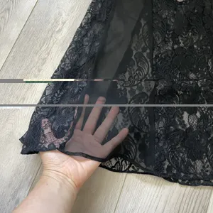Frederick's of Hollywood Slip Dress lingerie sheer lace mesh mini womens Black (medium) sexy thumbnail 6