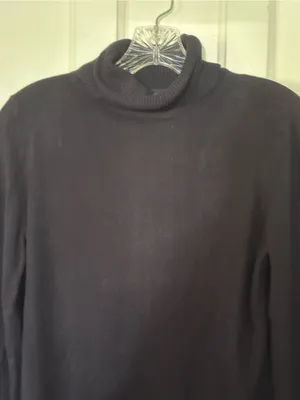 Ann Taylor Navy Ribbed Turtleneck Sweater thumbnail 2