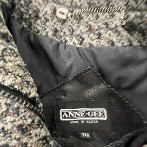 Anne-Gee Women's Size 7/8 Tweed Moto‎ Black Gray Bomber Jacket thumbnail 6