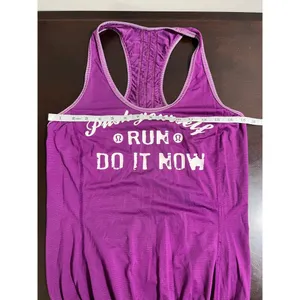 Lululemon Purple Push Yourself Run Graphic Cinched Hem Tank Top Size 4 thumbnail 6