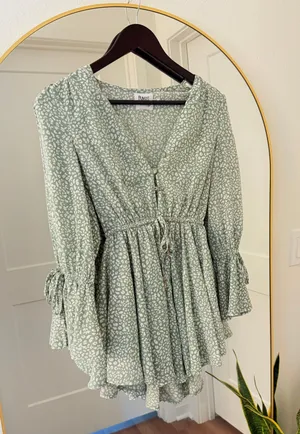 Princess Polly Sage Green Romper thumbnail 1
