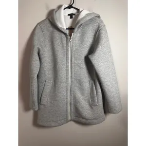 J.Crew Womens Gray Scuba Neoprene Hooded‎ Zip Up Jacket Sweat-Wicking S thumbnail 5