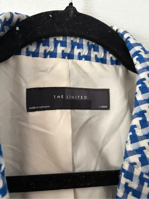 NWT The Limited Blue White Woven Blazer Jacket XL thumbnail 5