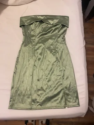strapless mini dress Green thumbnail 1