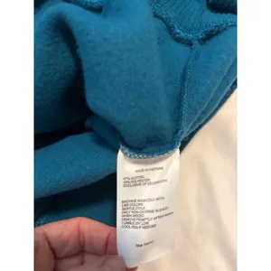 DSG Sweatshirt Mockneck Varsity Dark Teal Blue Striped Fleece NWT Medium thumbnail 5