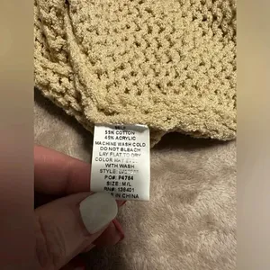 L Love Loose Knit Sweater Size M/L Cream thumbnail 6