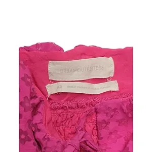 Urban Outfitters Riley Smocked Waist Pink Mini Dress Size Medium thumbnail 7