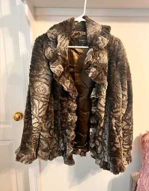 Damselle Fur Jacket Brown Size M thumbnail 1