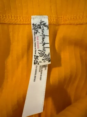 Free People Ribbed Mustard Yellow Bodysuit thumbnail 2