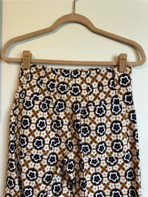 Anthropologie Maeve Colette Cropped Wide Leg Pants Mod Floral Womens 25 thumbnail 7
