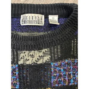 City Streets Vintage Sweater XL Colorblock Geometric 90s Knit thumbnail 5