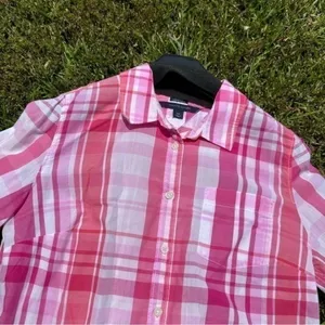 Tommy Hilfiger plaid pink & white classic fit shirt size small thumbnail 6