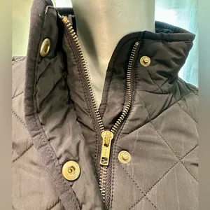 J.Crew Black Quilted Field Puffer Jacket with Gold Hardware Small thumbnail 3