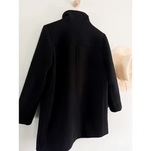J.Crew Factory | City Coat with Button Neck Black Wool Blend | Sz 10P thumbnail 8