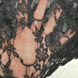 Whimsigoth Large Top Sheer Black Floral Lace Long Sleeve Scoop Neck Coquette thumbnail 3
