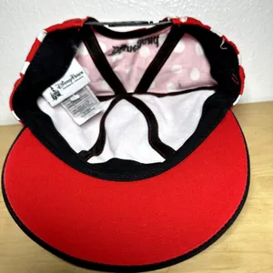 Disney Parks Baseball Hat Cap Minnie Mouse Ears Cotton Snap Back Polka Dot OS thumbnail 6