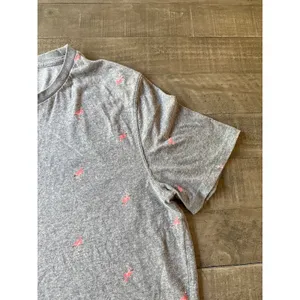 Old Navy Women's Gray Pink Flamingo Soft Wash Short Sleeve Tee‎ Size Large thumbnail 3