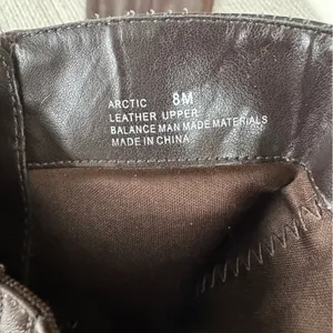 Me Too Arctic Oxblood Dark Brown Leather Tall Riding Boots Gold Details Size 8 thumbnail 5