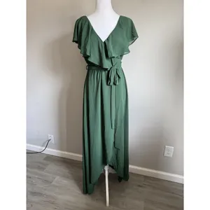 NWT Baltic Born Evergreen Katya Ruffle Maxi Dress Womens S Formal Coquette thumbnail 2