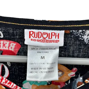 Rudolph the Red Nose Reindeer Don't Believe Me Just Watch Christmas Scrub Top M thumbnail 4