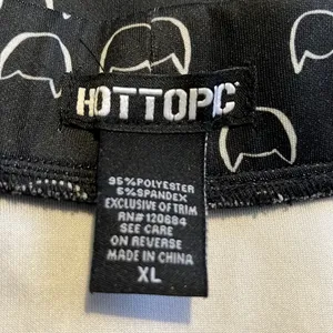 Hot Topic XL Black Skater Flare Skirt White Cat Kitty Heads thumbnail 3