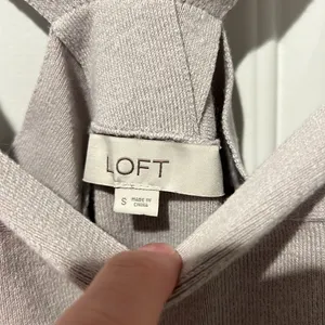 LOFT Light Gray Knit Top thumbnail 2