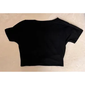 ZARA Textured V Neck Tie Front Crop Top Medium‎ M Black Short Sleeve Crinkle NWT thumbnail 8