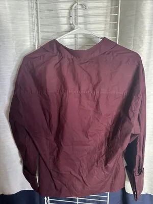 Cider Women's Deep Wine Deep V with two Button closure Collared Shirt thumbnail 4